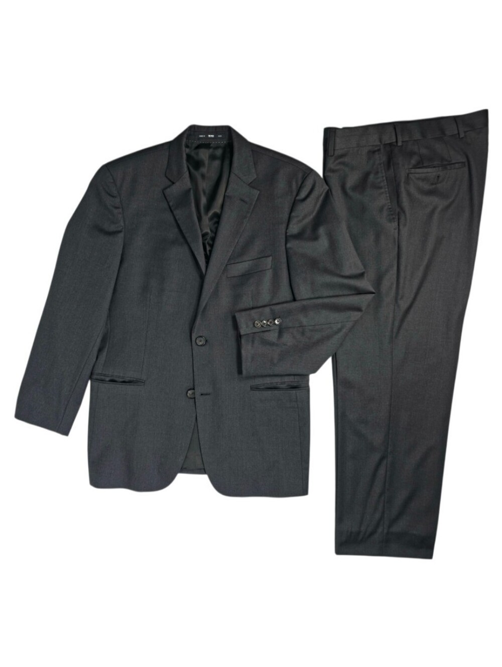 Hugo Boss Pasolini Movie Mens 40R Reda Super 100 Wool Charcoal Gray 2 Piece Suit
